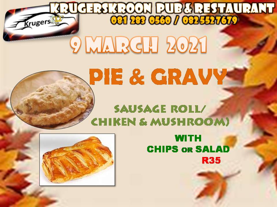 Pie & Gravy with Salad - R35